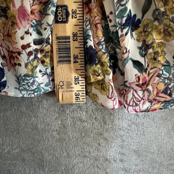 Taylor SZ 8 Chiffon Midi Cottage Fairy Floral Layerd Artsy Dress Empire Waist - Picture 12 of 12